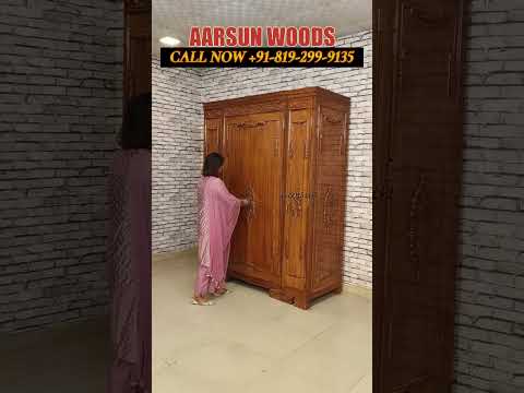 Wooden Almirah - wardrobe unit - wooden wardrobe - Almirah design #ytshort