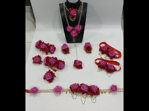 Pearls and paper flower purple designer baby shower jeweller...