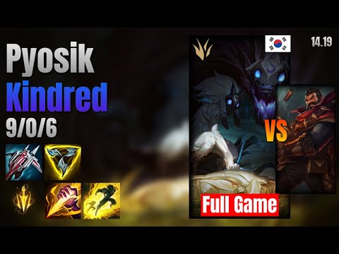 Pyosik Jungle Kindred vs Graves lol KR solo rank Full Game 14.19