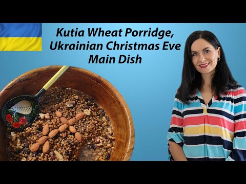 Authentic Ukrainian Kutia. Wheat Porridge, served on Christmas Eve