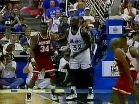 1995 NBA Finals - Game 1 - Hakeem Olajuwon (31 pts) vs Shaquille O'Neal (26 pts) - Part 2 (2nd Half)