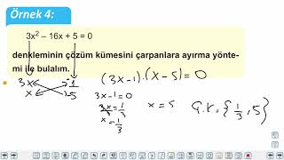Eğitim Vadisi 10.Sınıf Matematik 16.Föy II.Dereceden Denklemler 1 Konu Anlatım Videoları