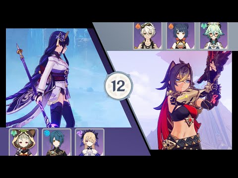 Dehya Mono Pyro - Raiden Taser【3.4/3.5 Spiral Abyss】floor 12 full stars clear (9 stars)