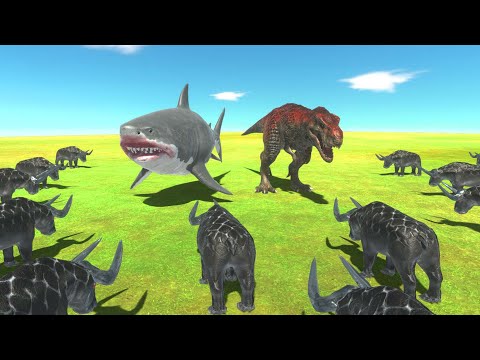 Shark or T Rex - Who Can Destroy All Gorgon - Animal Revolt Battle Simulator