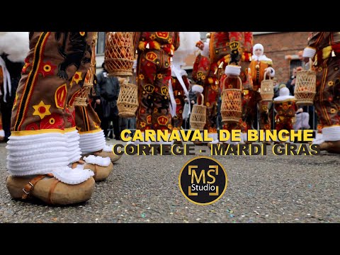 (4K) Carnaval de BINCHE - 2020 Mardi Gras IMMERSION dans le Cortège