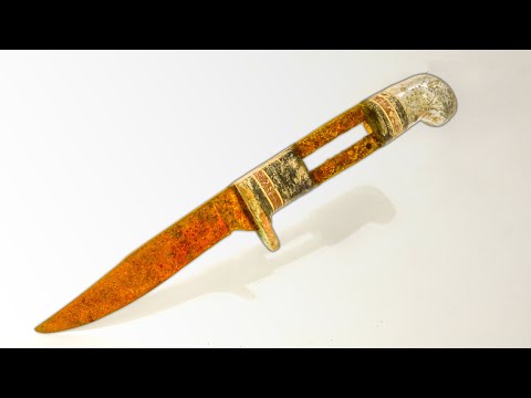 75 Year Old Rusty Hunting Knife Transformation - Amazing Restoration