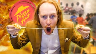 The CHEESIEST Pizza in India?! 🇮🇳 🍕 AMERICAN Tries Pizza Hut India