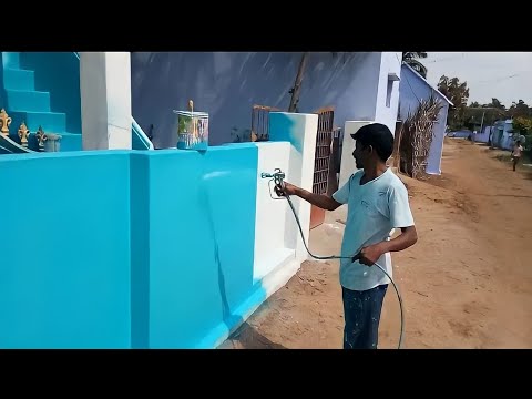 House Spray Painting | Wall Spray Painting Machine | Spray Paint Telugu