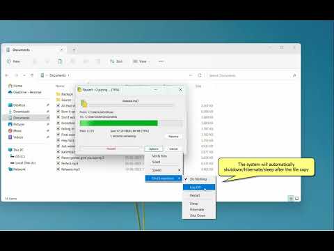 Automatically sleep, shut down, restart or hibernate PC after file copy in Windows