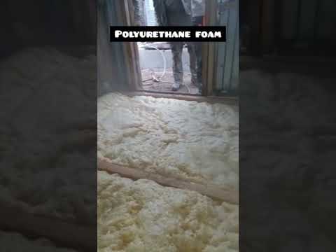 Polyurethane foam. It's made from two components.