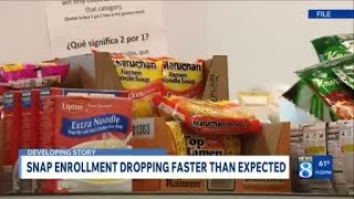 SNAP enrollment dropping faster than expected