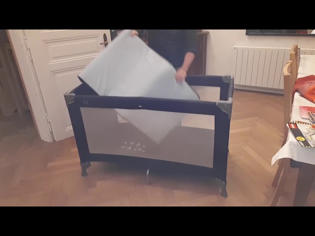 سرير أطفال محمول 120*70 سم مع سلة تخزين، سرير متعد...