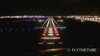 Night Approach to RWY 10 Dublin (DUB EIDW) Airport with taxi to the gate,