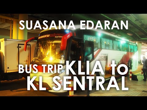 VIAGEM DE ÔNIBUS | KLIA para KL Sentral | Suasana Edaran do Aeroporto Internacional de Kuala Lumpur