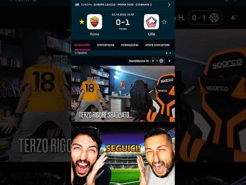🤬 Roma-Lille 0-1: reagisco ai 3 rigori sbagliati… #asroma #lille #europaleague #calcio
