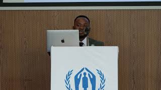 Muombamungu James at the Global Refugee Forum Progress Review 2025 Speakers' Corner
