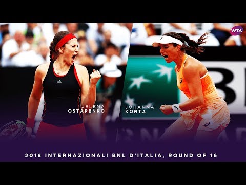 Jelena Ostapenko vs. Johanna Konta | 2018 Internazionali BNL d'Italia Round of 16 | WTA Highlights