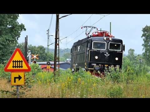 Tåg under Ösregn och Omledning i Mölnlycke och Landvetter - Sommar 2022 - 4k60