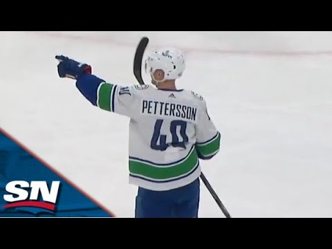 Andrei Kuzmenko Hustles To Set Up Elias Pettersson For A Nifty Goal