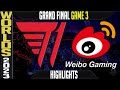T1 vs WBG Highlights Game 3 | S13 Worlds 2023 GRAND FINAL | T1 vs Weibo Gaming G3