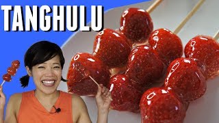 TANGHULU 冰糖葫芦 Recipe – crunchy edible glass candy-coated strawberries FAILS included