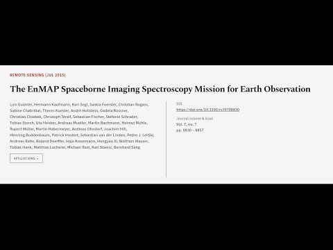 The EnMAP Spaceborne Imaging Spectroscopy Mission for Earth Observation | RTCL.TV