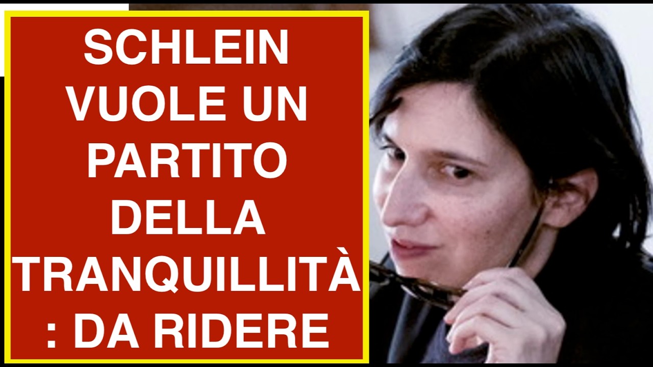 SCHLEIN VUOLE UN PARTITO DELLA TRANQUILLITÀ: DA RIDERE