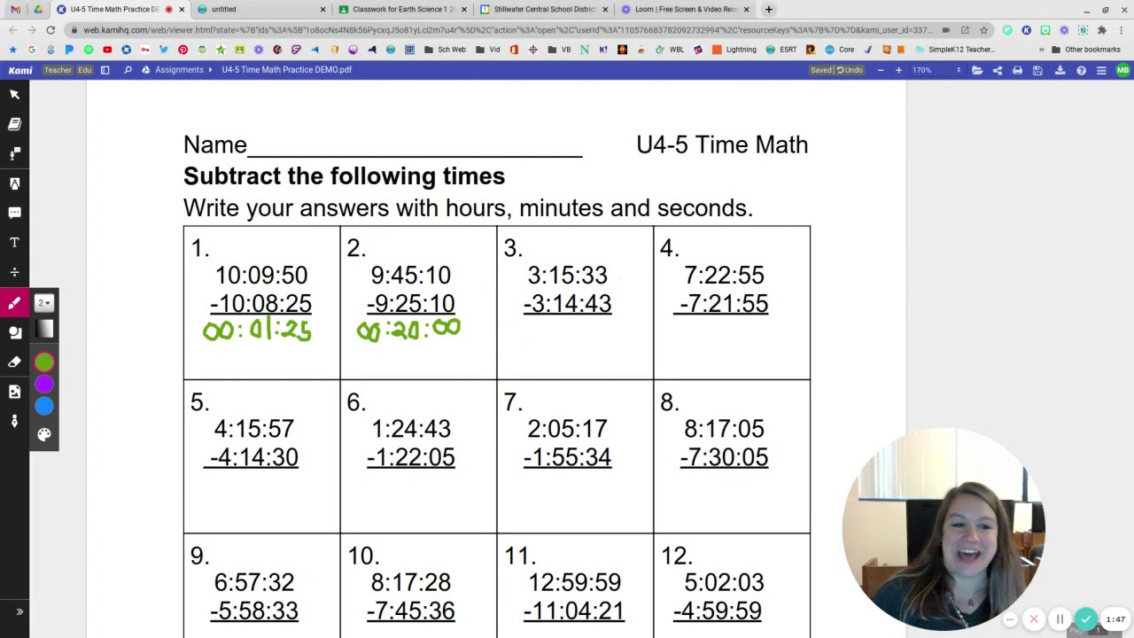 U4-5 Time Math Practice DEMO pdf