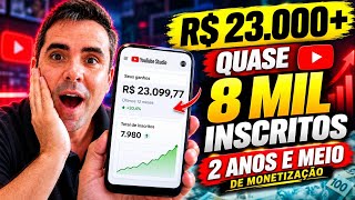 💰 MEU CANAL com QUASE 8 mil inscritos FATUROU R$ 23 mil! Veja os números reais
