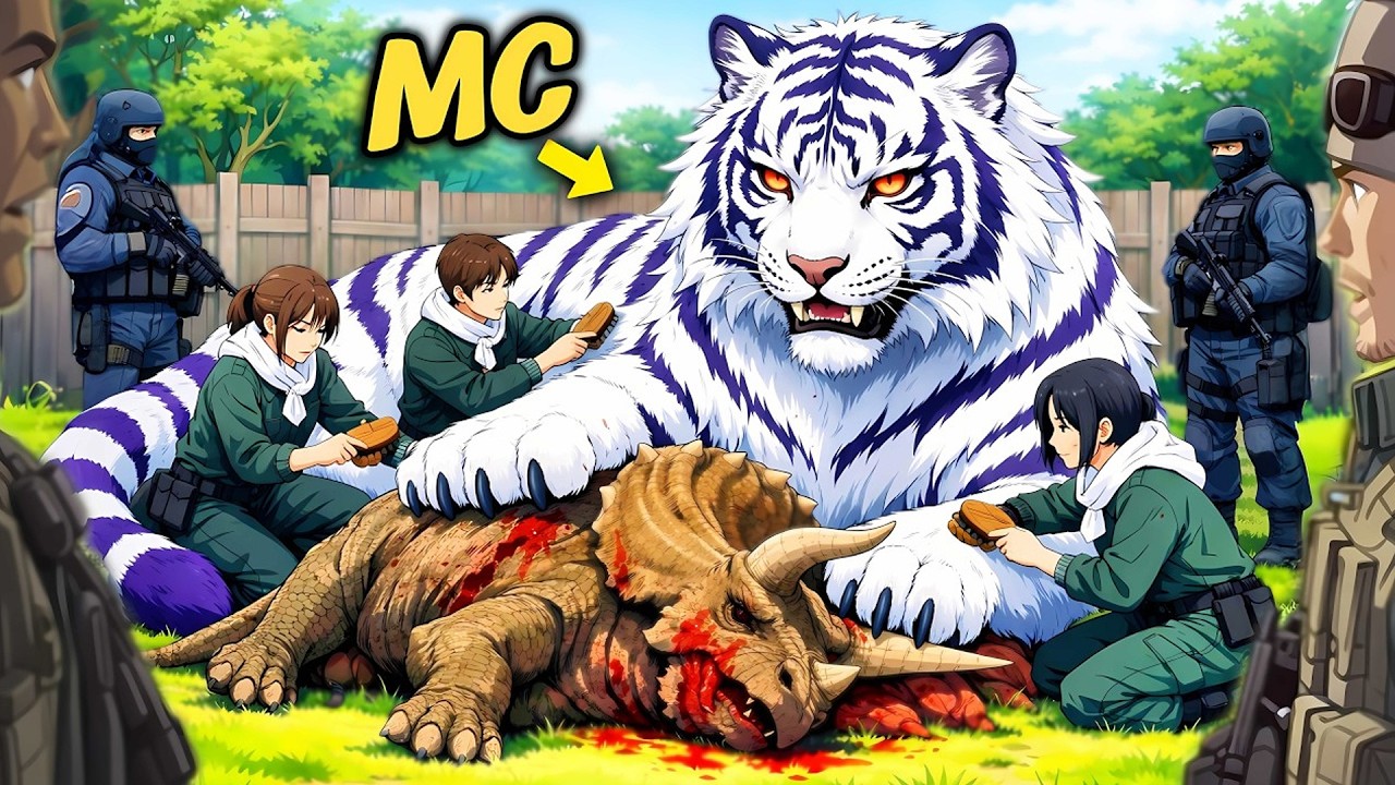 He Becomes an Overpowered Tiger and Rules the Dinosaur Island | Manhwa Recap