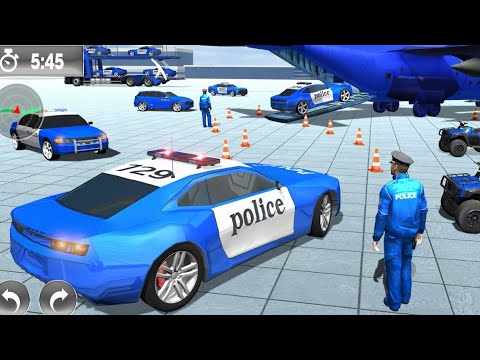 Transporting pickup truck in cargo plane- police car transporter simulator-Android gameplay #games