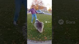 Man Messes With a Porcupine, Instantly Regrets It (Doorbell Cam) #funny #animals #animalattack