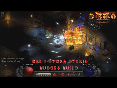 Frozen Orb + Hydra Hybrid Build In Budget Gear - Diablo 2 Resurrected 2.4 PTR