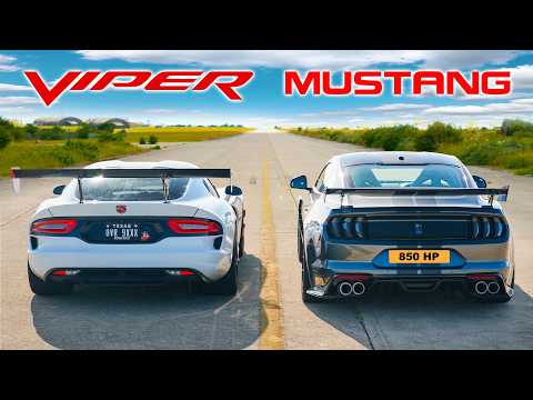 튜닝된 닷지 바이퍼 vs 튜닝된 포드 머스탱 - 드래그 레이스!