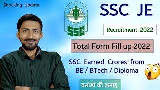 SSC JE 2022 Shocking Update 😱😱 Total Form Fill up 😶😰 Earning of SSC by BE/BTech/Diploma