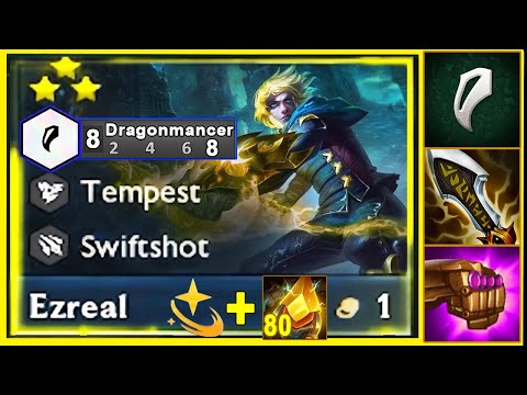 Let`s see How Broken is 8 Dragonmancer Ezreal 3 Star With Axiom Arc II + 80 Needlessly Big Gem