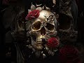 #digitalart #skull #flower #rose