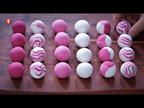 Colorful Patterned Peanut Lava Sweet Rice Balls