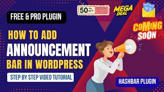 How to Add Announcement Bar in WordPress (FREE Plugin) | Hashbar Tutorial