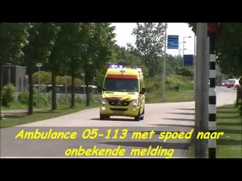 A1, WAS-300 Ambulance 05-113 Enschede onderweg naar MST Enschede