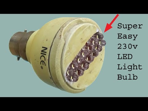 Make superb easy & simple LED light bulb, diy 230 v led light bulb