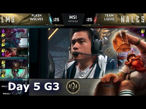 Flash Wolves vs Team Liquid | Day 5 LoL MSI 2018 Main Event Group Stage | FW vs TL