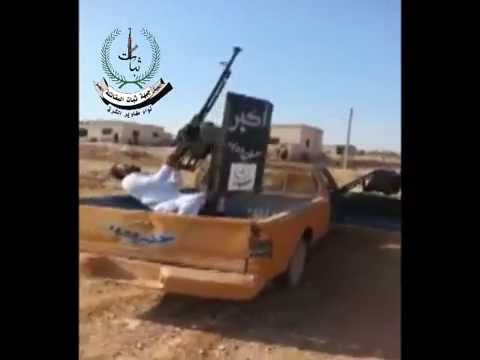 التصدي للطيران الحربي برشاش الدوشكا من قبل لواء مغاوير الشرق على جبهة وادي الضيف في ريف إدلب ضمن مجريات معركة الجيش الواحد