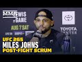 Miles Johns Wasn't Imitating Jon Jones, Rose Namajunas In Pre-Bout Pep Talk | UFC 265 | MMA Fighting