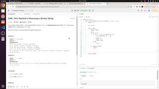 YouTube video 'Leetcode 2380 || Time Needed to Rearrange a Binary String'