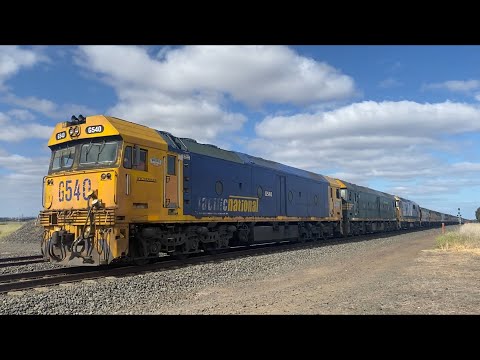 Pacific National 7735V empty grain with G540 G539 8180 arriving at Gheringhap 12/11/2023