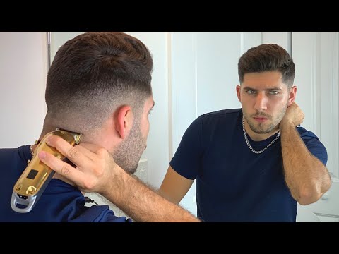 Part of a video titled How To Cut The Back Of Your Head For Self-Haircuts - YouTube