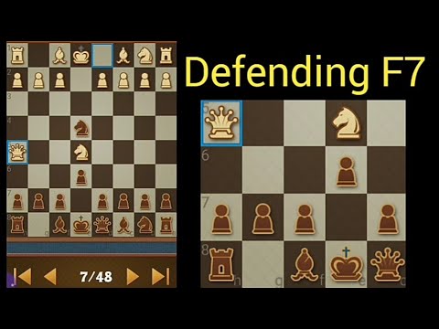 Part of a video titled chess defending f7 as black - YouTube
