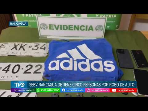 SEBV Rancagua detiene 5 personas por receptación de vehículo robado tras diligencias investigativas