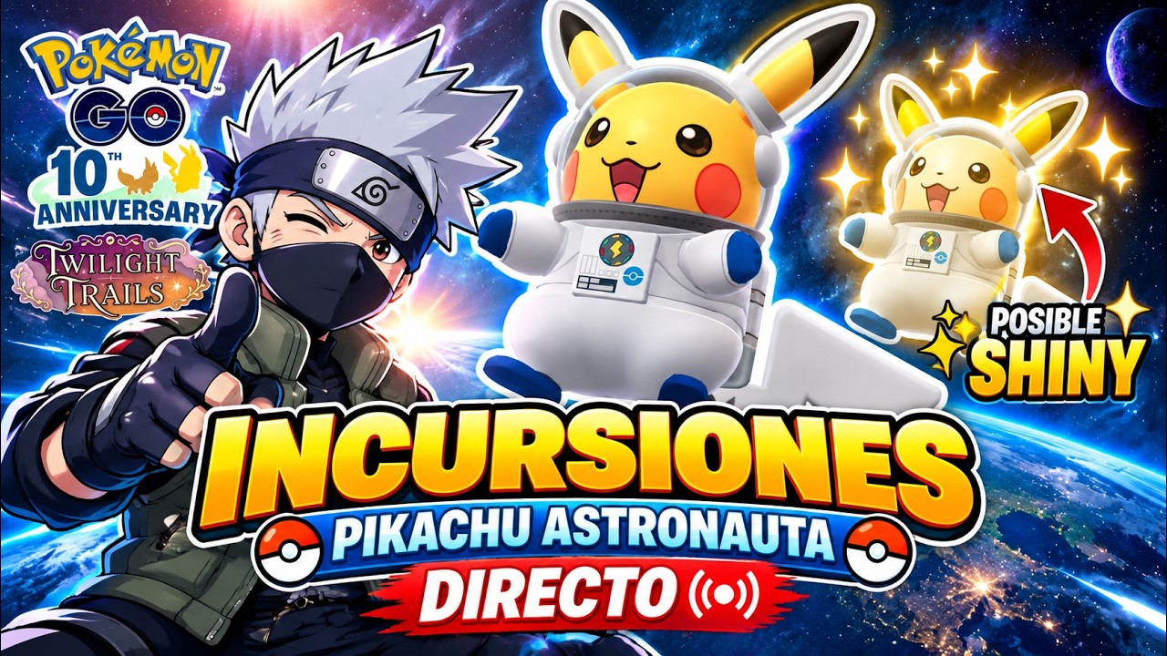 🚀 ¡PIKACHU ASTRONAUTA SHINY! ✨ INCURSIONES EN VIVO | Pokémon GO